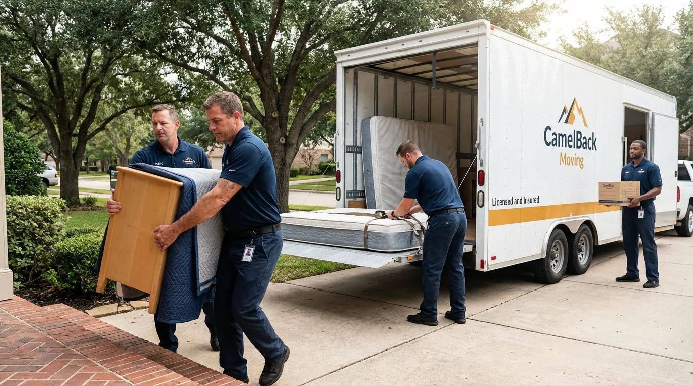 Crew loading residential truck for cross-state move from Cincinnati, OH