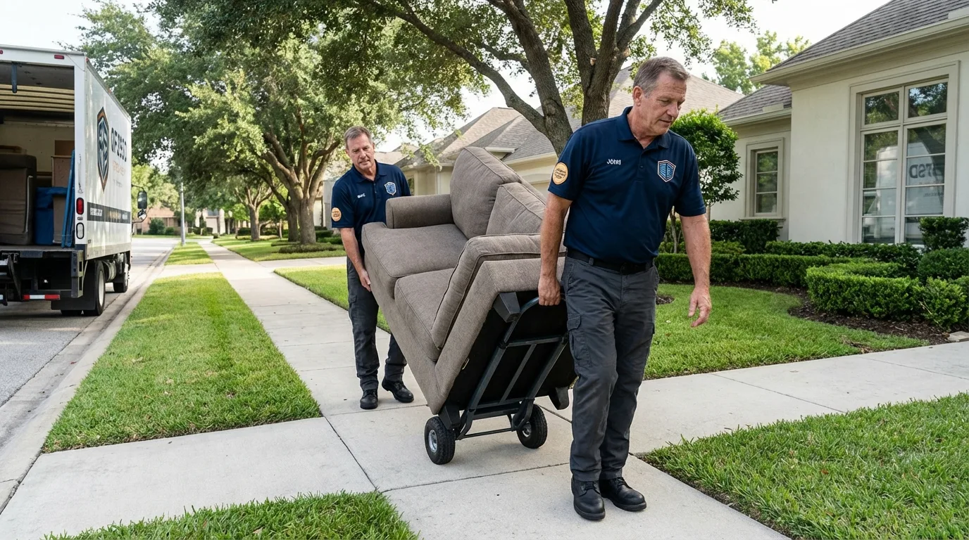 Local residential moving crew loading furniture in Cincinnati, OH